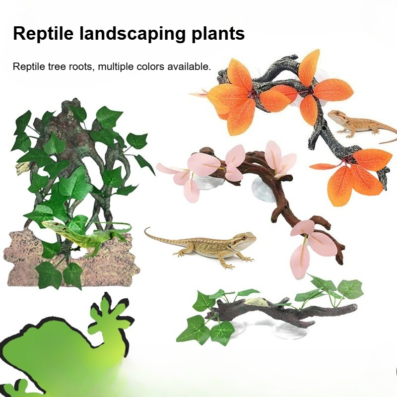 Aquarium Plant Vine - Décoration de terrarium pour reptiles artificiels,